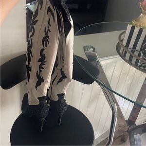 Black and White Western Boots